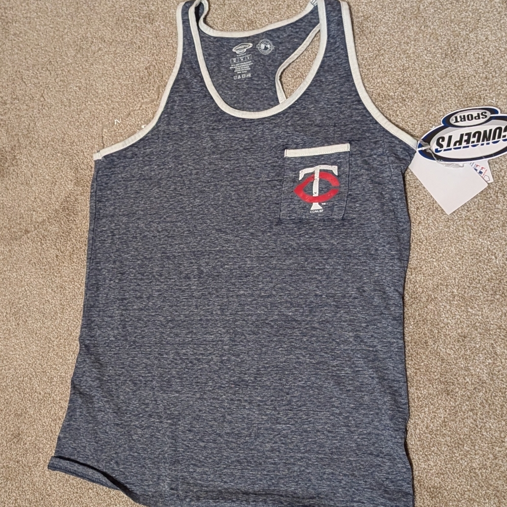 Minnesota Twins Navy Tank Top with Logo NWT Medium